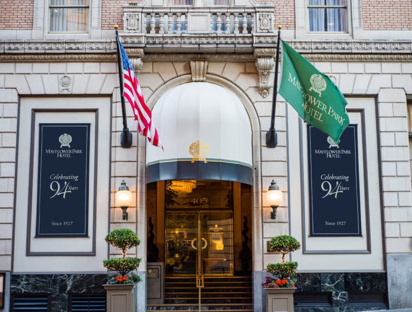 mayflower park hotel entrance